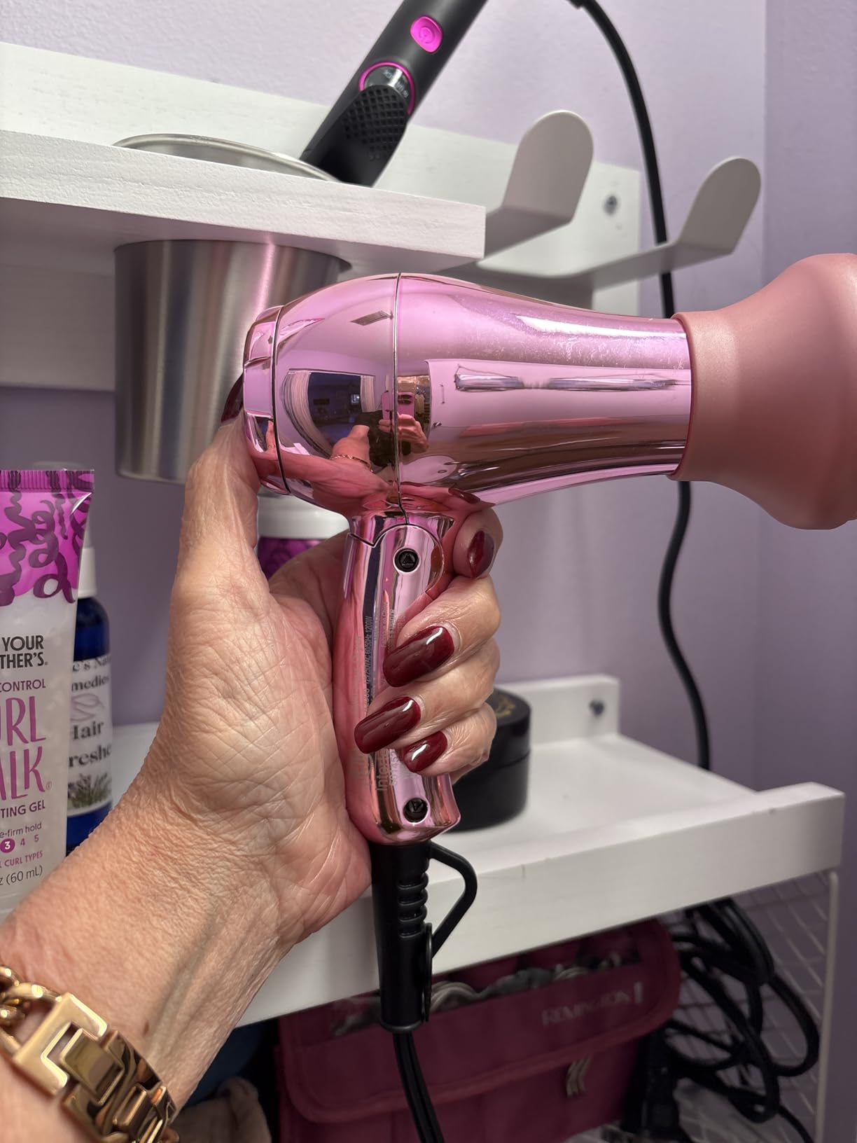 Small Auto Dual Voltage Travel Hair Dryer Foldable with Diffuser for Women customer photo 1