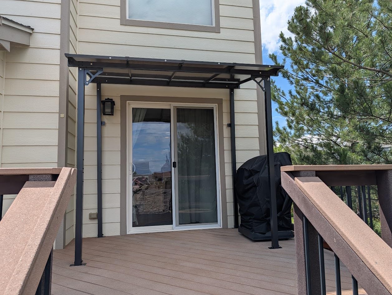 Aoxun Premium Gazebo with Aluminum Frame & Polycarbonate Panel 8’x5’, Black customer photo 2