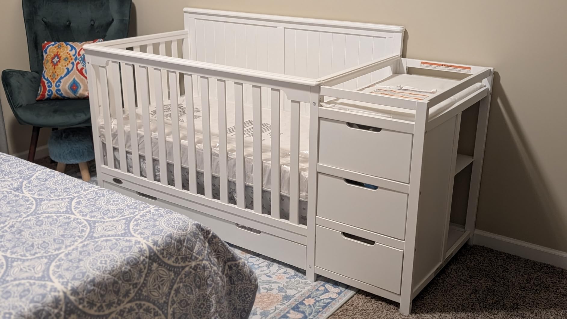 Graco Hadley 5-in-1 Convertible Crib & Changer, Driftwood customer photo 1