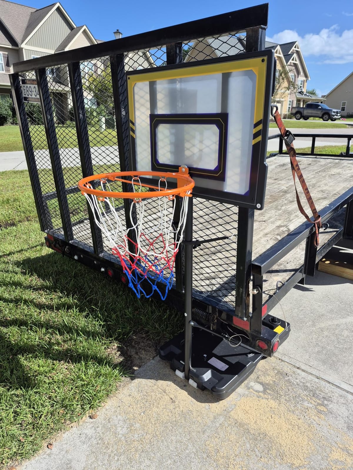 TONBUX Kids Basketball Hoop Outdoor, 3.5-7ft Stepless Adjustable Height, Portable Basketball Hoop for Kids in Backyard, Driveway and Indoor, Shatterproof PC Backboard customer photo 2