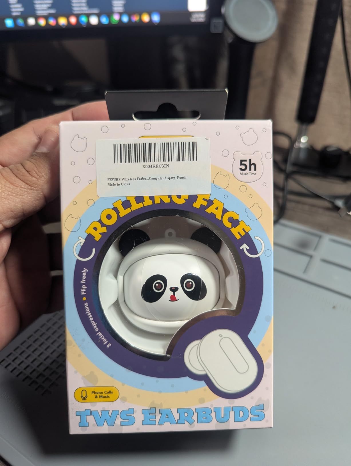 Kids Wireless Earbuds with Rotating Chaging Case Wireless Bluetooth Earbuds for Kids, Kid Ear Buds with Mic, 88dB Safe Volume, Earphones Earpods in-Ear for Android iOS Cell Phone Laptop, Bear customer photo 1