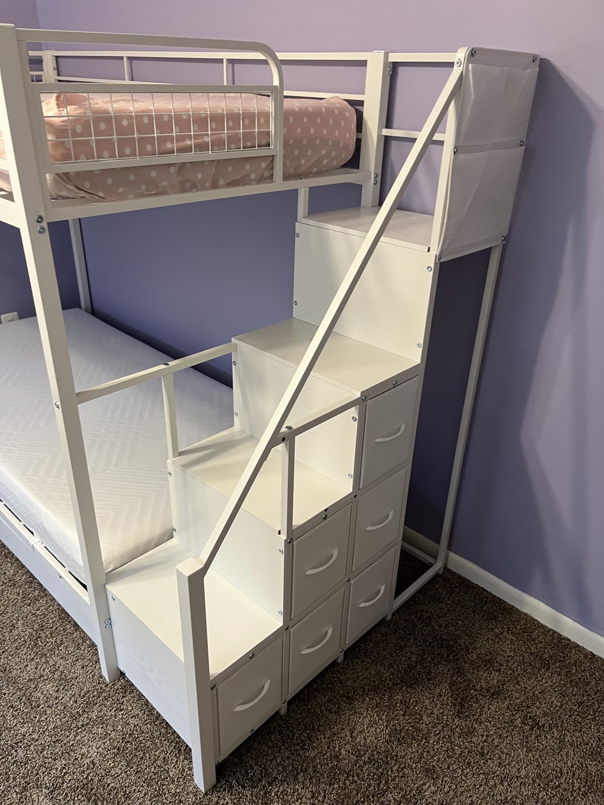 BTHFST Bunk Bed Twin Over Twin with Stairs, Storage Drawers and LED Lights customer photo 2