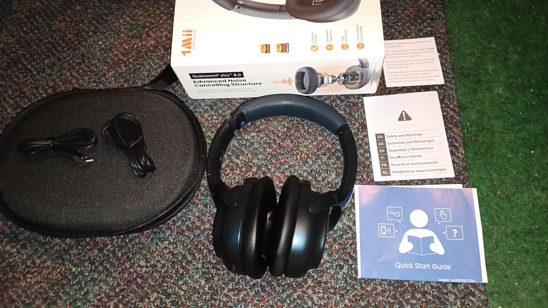 1Mii E700 Noise Cancelling Headphones Bluetooth Wireless LDAC Hi-Res, Black customer photo 2