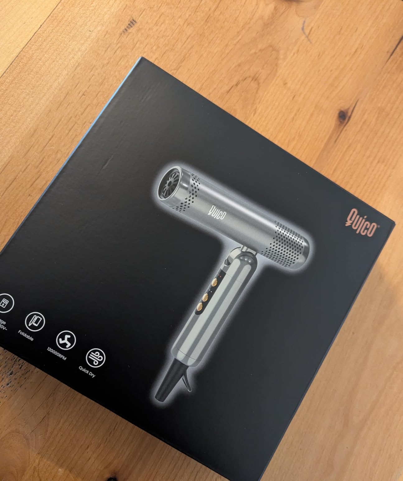 Quico Travel Hair Dryer Dual Voltage, 120000RPM BLDC Fast Drying Blow Dryer customer photo 2