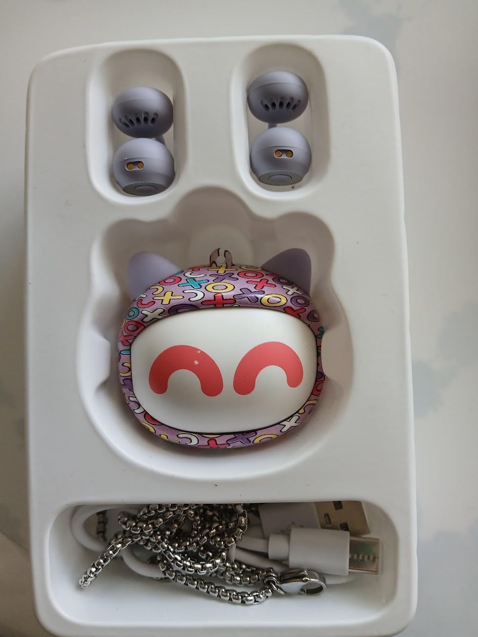 QearFun Kids Cat Open Ear Earbuds with Rotatable Case, 85dB Safe Volume customer photo 1