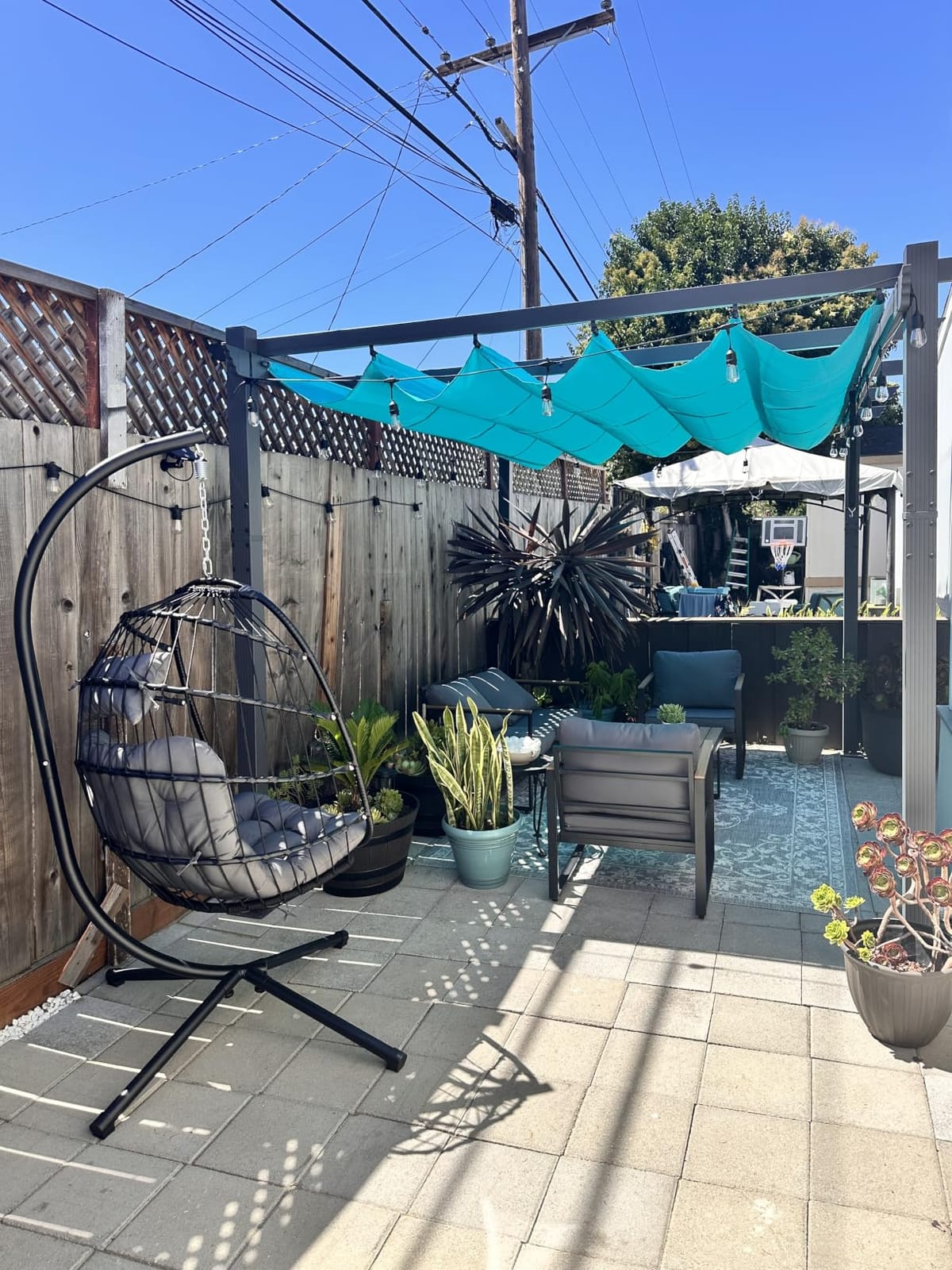PURPLE LEAF Outdoor Aluminum Pergola 9.5' X 13' with 4-Side Curtains, Beige customer photo 2