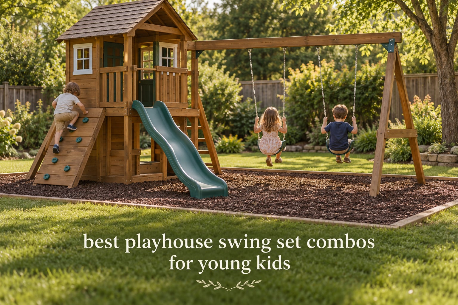 best playhouse swing set combos for young kids
