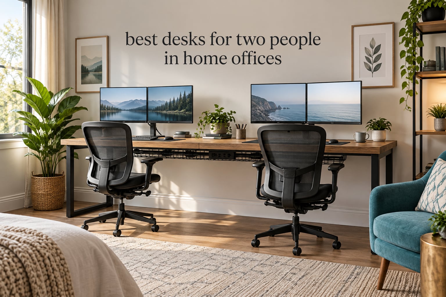 best desks for two people in home offices