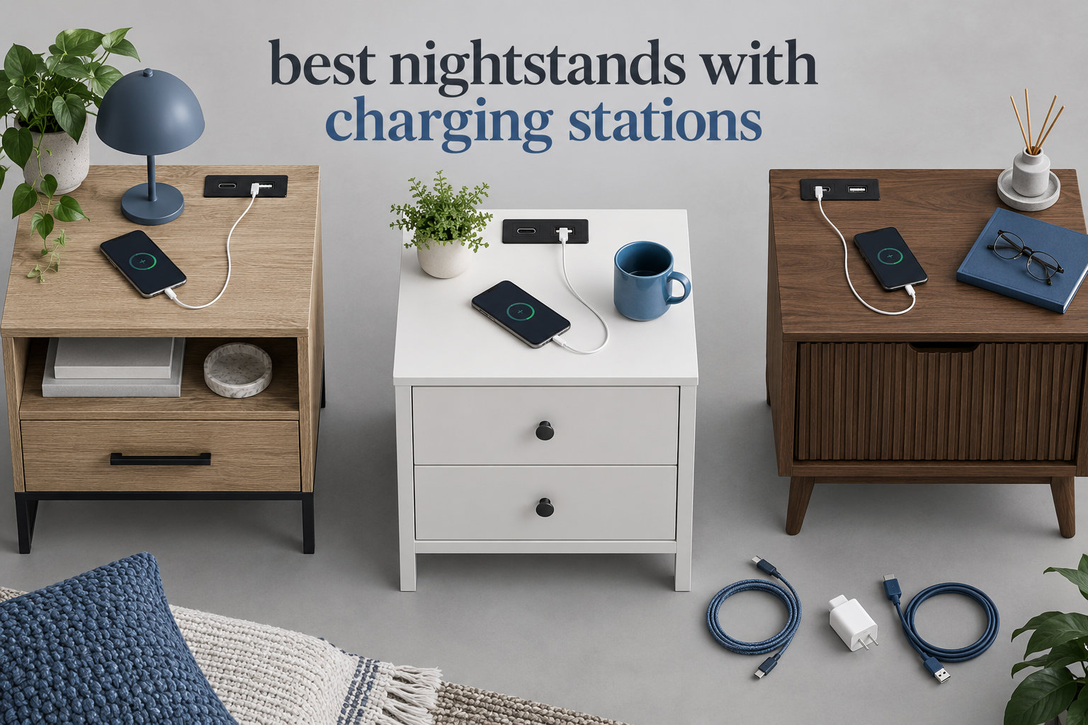 best nightstands with charging stations