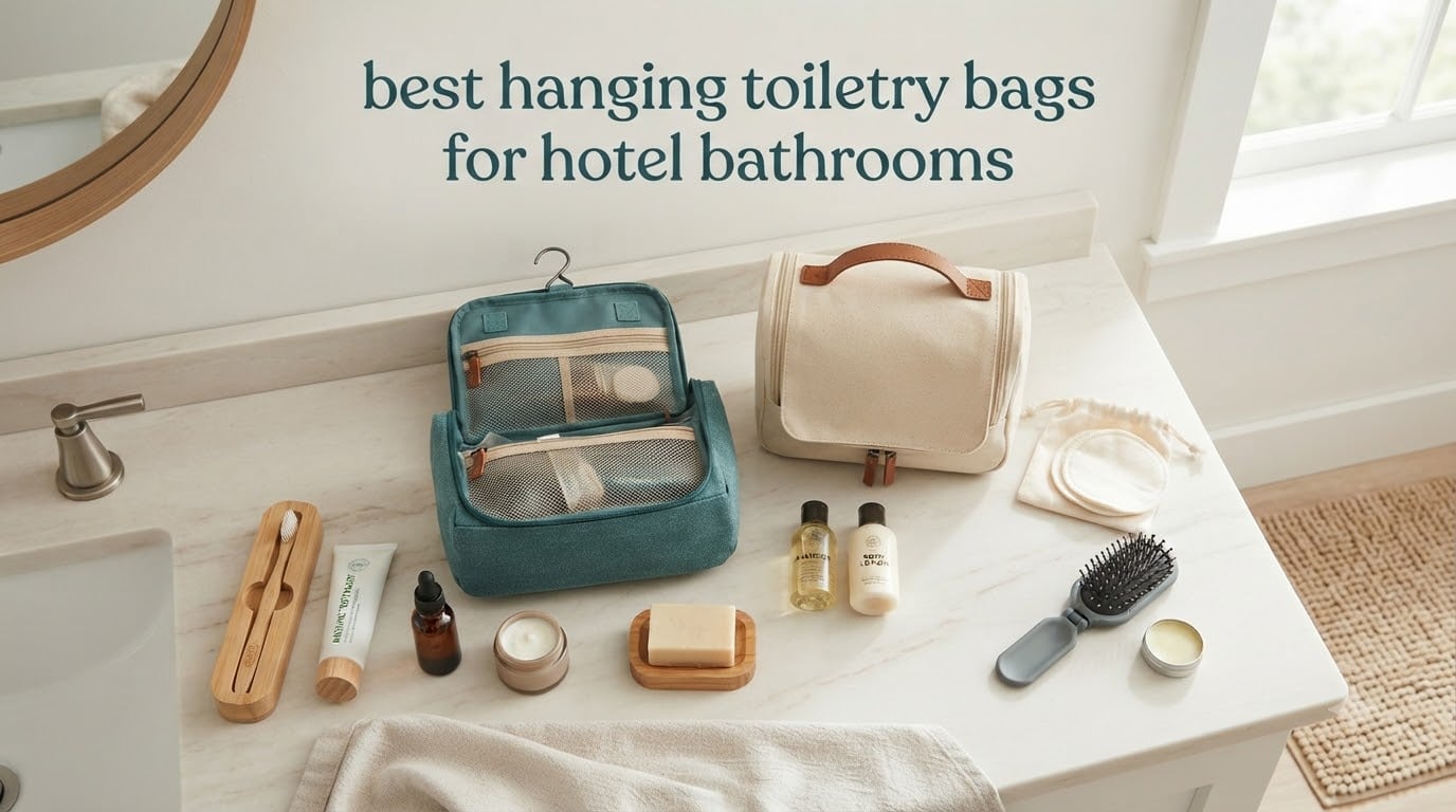 best hanging toiletry bags for hotel bathrooms